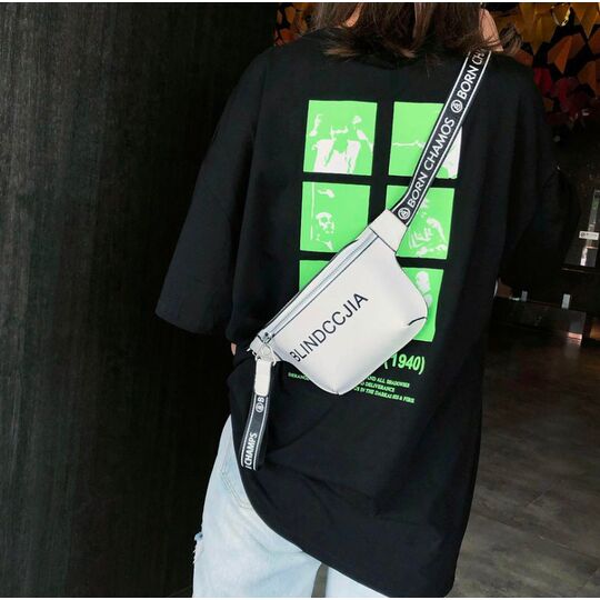 Женская бананка, сумка на пояс, черная П2553