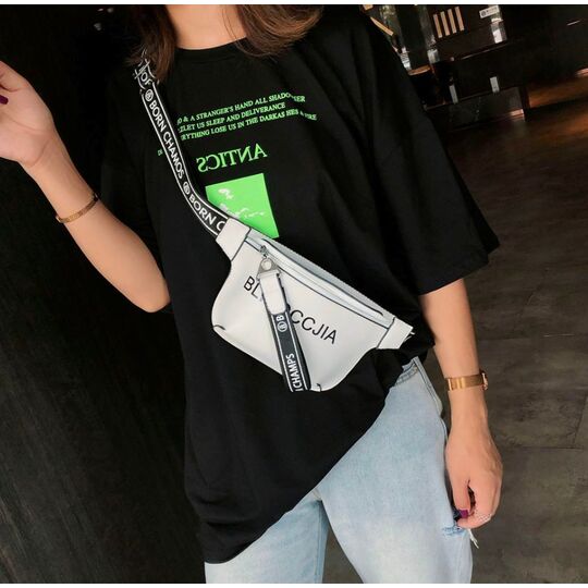 Женская бананка, сумка на пояс, черная П2553