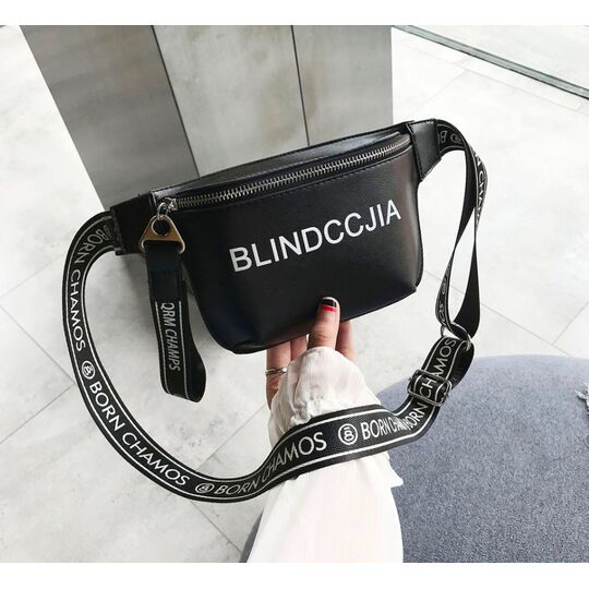 Женская бананка, сумка на пояс, черная П2553