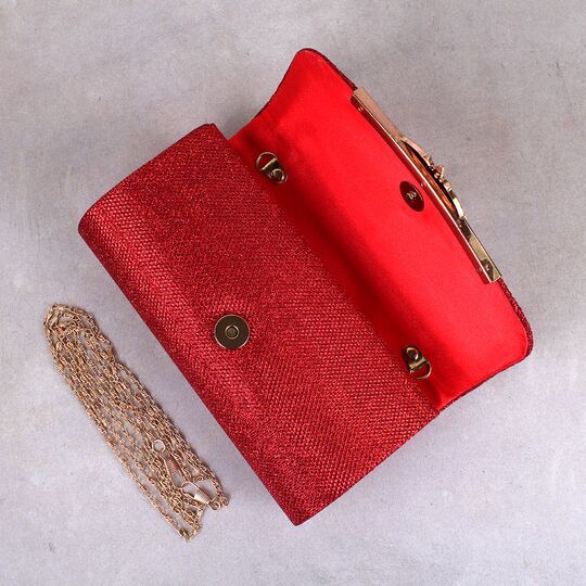 Женская сумка-клатч, красная П0163