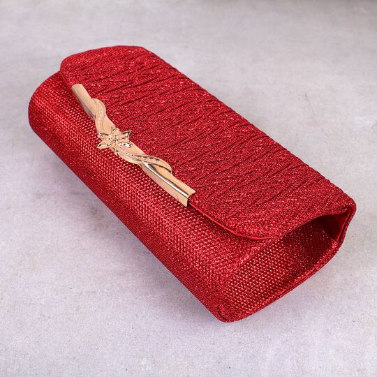 Женская сумка-клатч, красная П0163