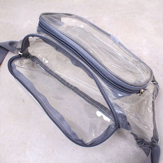 Сумка на пояс, бананка, сіра П2563