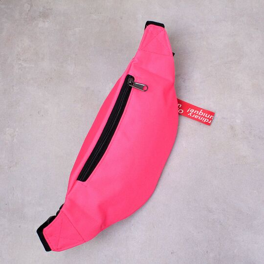 Сумка на пояс, бананка, розовая П2565