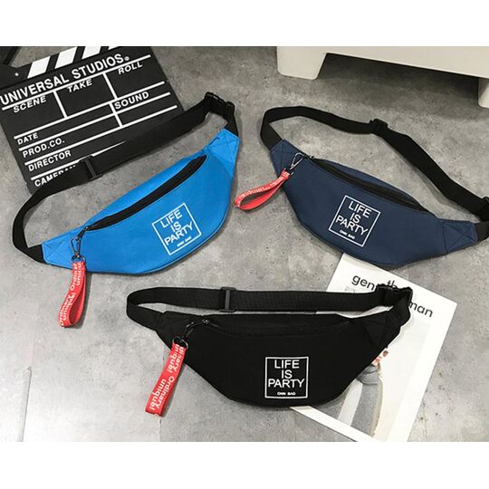 Сумка на пояс, бананка, черная П2569