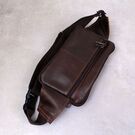 Мужская сумка поясная "WESTAL" , бананка, коричневая П2570