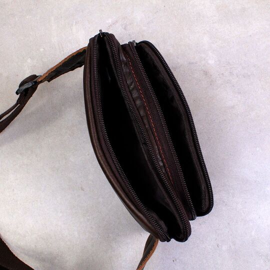 Мужская сумка поясная "WESTAL" , бананка, коричневая П2570