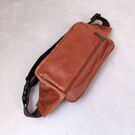 Мужская сумка поясная "WESTAL" , бананка, коричневая П2571