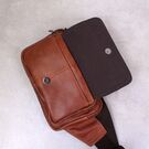 Мужская сумка поясная "WESTAL" , бананка, коричневая П2571