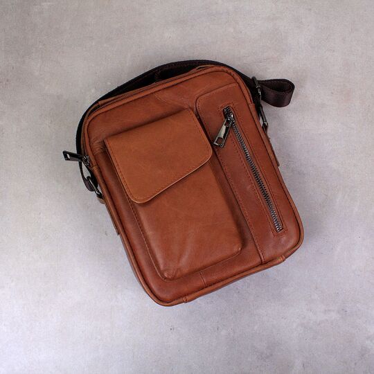 Мужская сумка на плечо "WESTAL", коричневая П2574