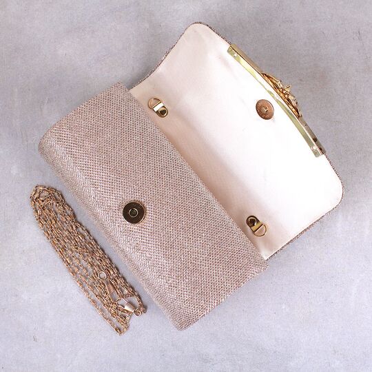 Женская сумка-клатч, золотистая П0166 Женская сумка-клатч, золотистая П0166