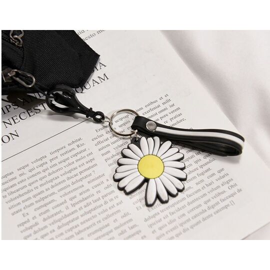 Женская сумка, бананка с ромашкой, П2597