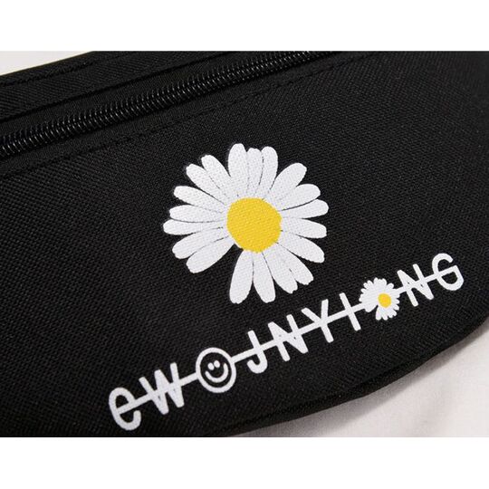 Женская сумка, бананка с ромашкой, П2597