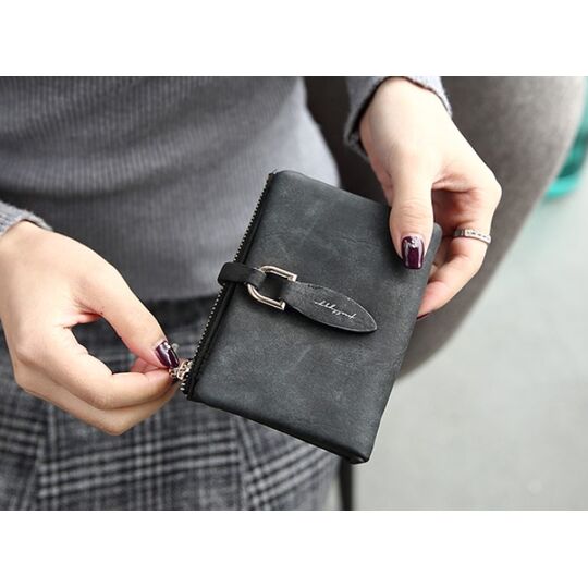 Жіночий гаманець, чорний П0174 Жіночий гаманець, чорний П0174