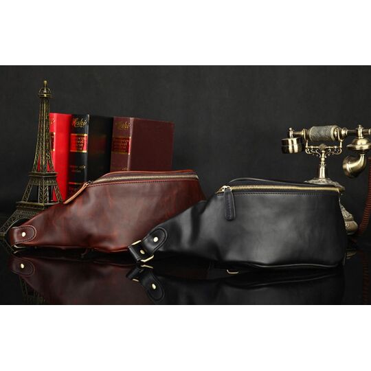 Сумка поясная, бананка, черная П2773 Сумка поясная, бананка, черная П2773