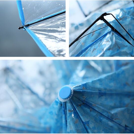 Зонтик прозрачный, зеленый П2776