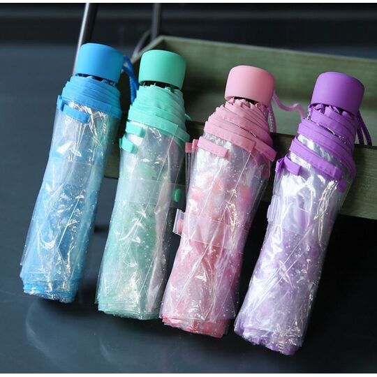 Зонтик прозрачный, зеленый П2776