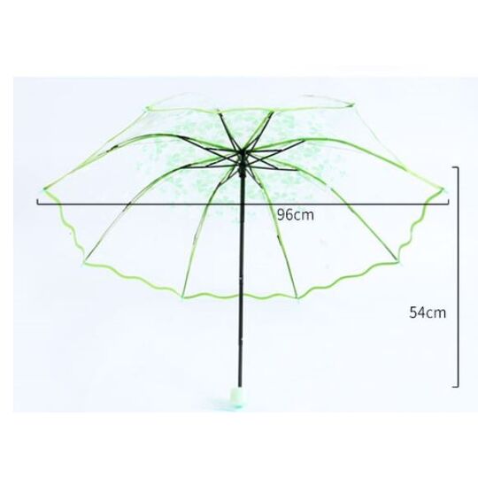 Зонтик прозрачный, зеленый П2776