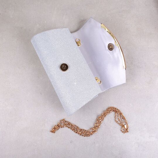 Женская сумочка клатч, серебристая П2779