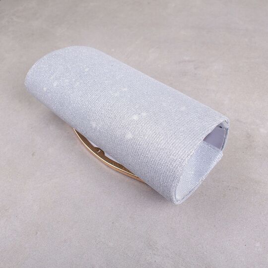 Женская сумочка клатч, серебристая П2779