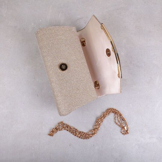 Женская сумочка клатч, золотистая П2781