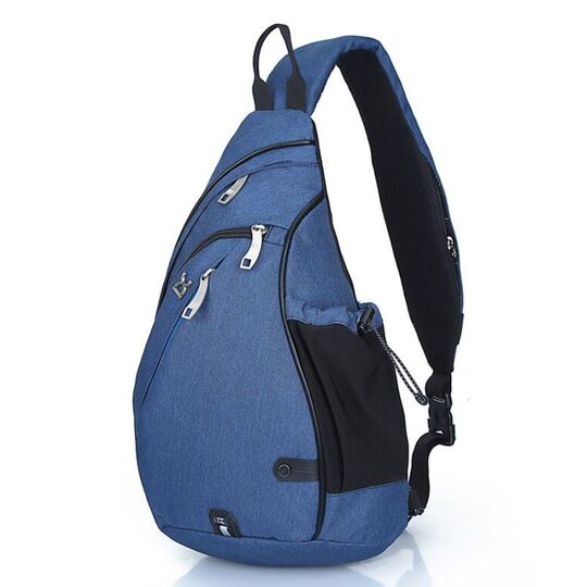 Мужская сумка слинг, синяя П2784