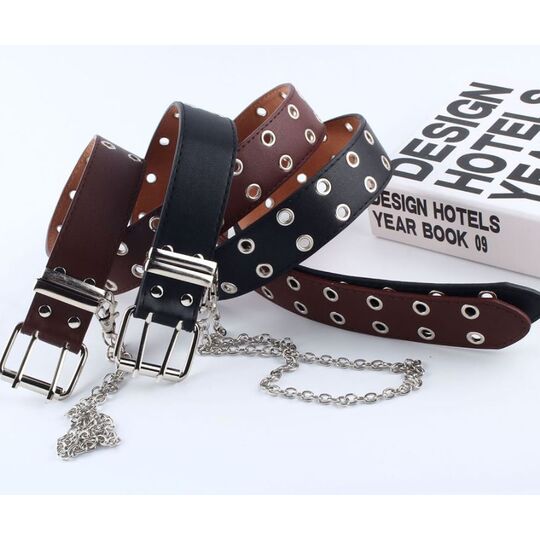 Ремень женский, розовый П2878 без цепочки