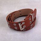 Ремень женский, коричневый П2879 без цепочки