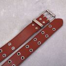 Ремень женский, коричневый П2879 без цепочки