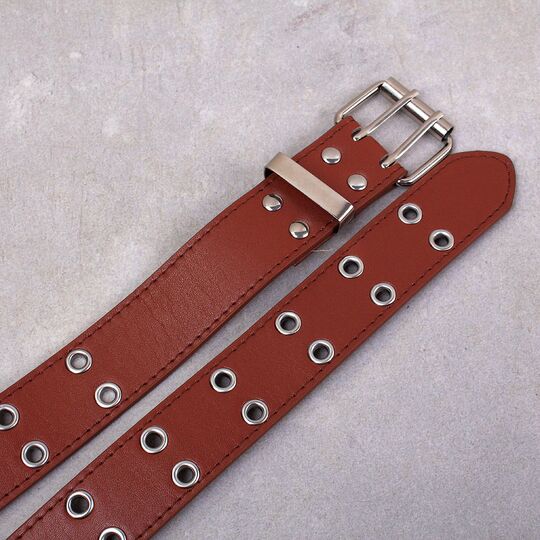 Ремень женский, коричневый П2879 без цепочки