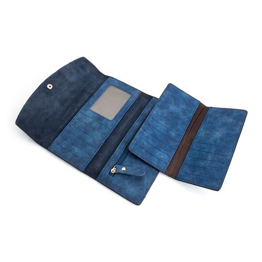 Женский кошелек, синий П0189 Женский кошелек, синий П0189