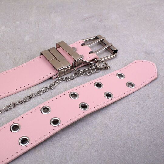 Ремень женский, розовый П2881 с цепочкой Ремень женский, розовый П2881 с цепочкой
