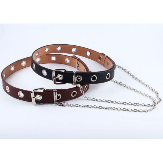 Ремень женский, голубой П2882 без цепочки