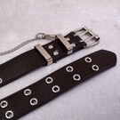 Ремень женский, коричневый П2883 с цепочкой