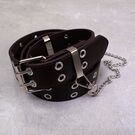 Ремень женский, коричневый П2883 с цепочкой