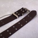 Ремень женский, коричневый П2883 с цепочкой