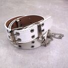 Ремінь жіночий, білий П2884 з ланцюжком