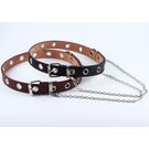 Ремень женский, черный П2885 с цепочкой