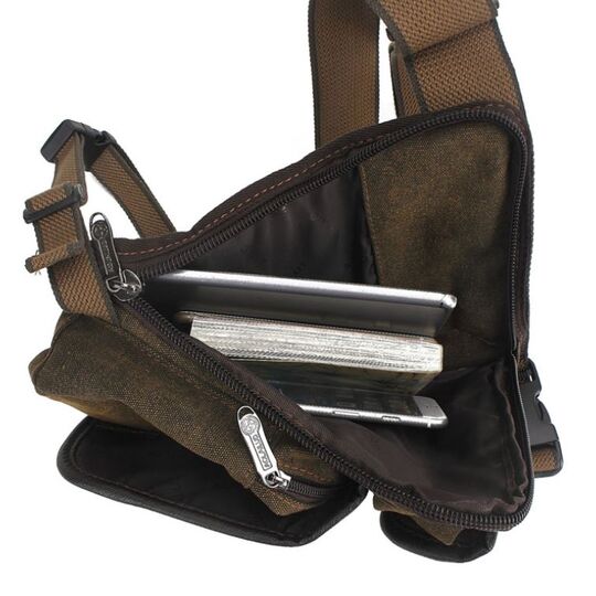 Сумка на бедро мужская, черная П2910