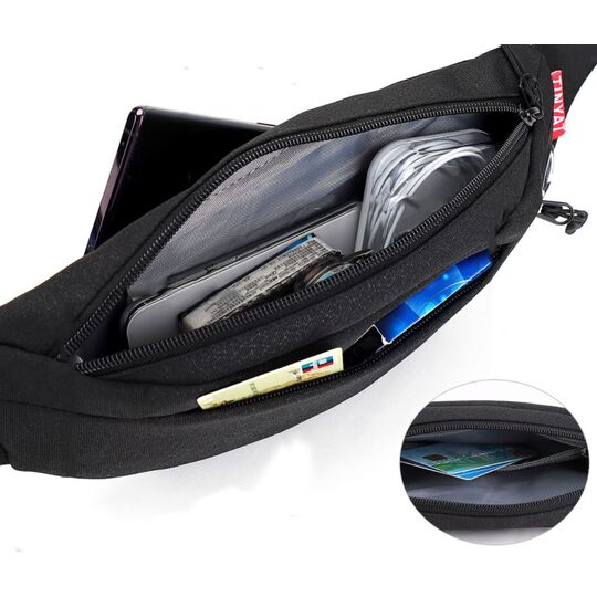 Сумка поясная, бананка TINYAT, серая П2932