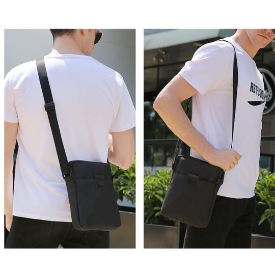 Мужская сумка на плечо "TINYAT", черная П2933