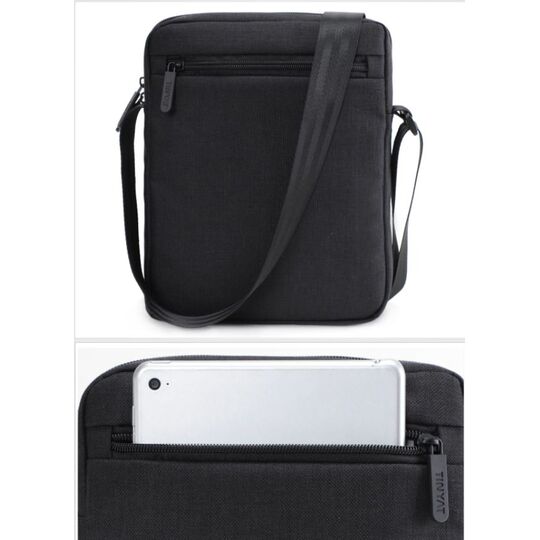 Мужская сумка на плечо "TINYAT", черная П2933