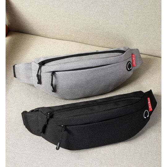 Сумка поясная, бананка TINYAT, черная П2935