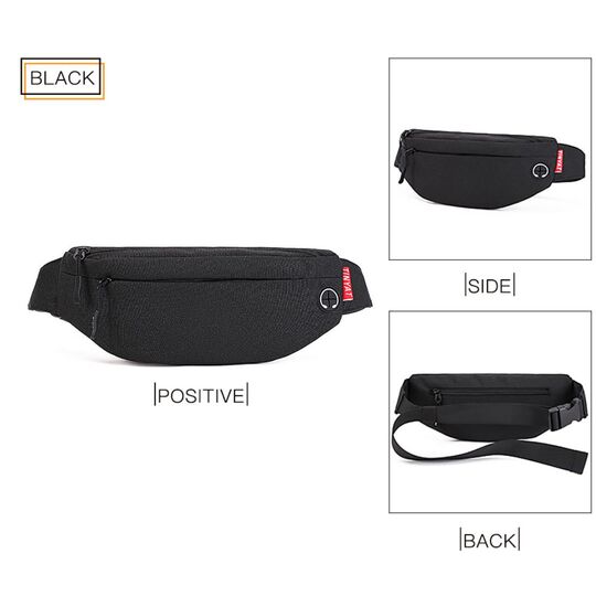 Сумка поясная, бананка TINYAT, черная П2935