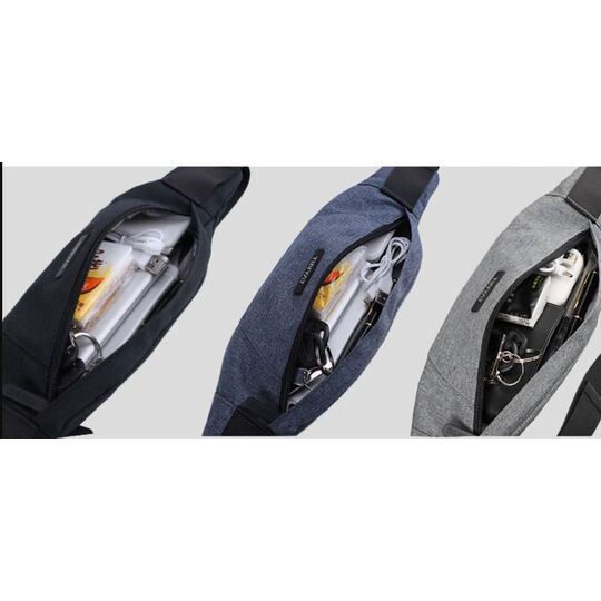 Сумка на пояс, бананка "TINYAT", черная П2942