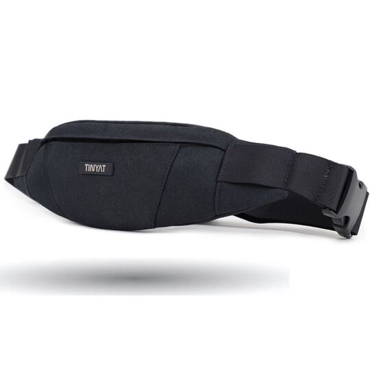 Сумка на пояс, бананка "TINYAT", черная П2944