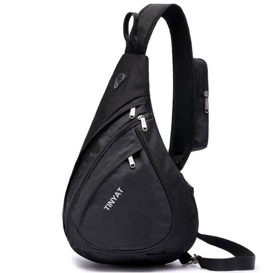 Мужская сумка слинг "TINYAT", черная П2951