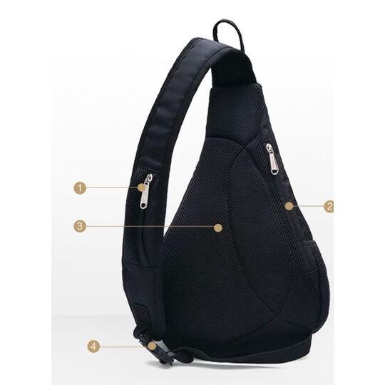 Мужская сумка слинг "TINYAT", черная П2951