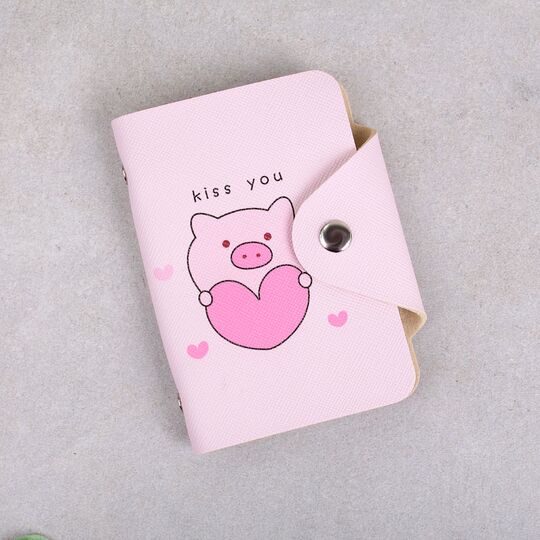 Картхолдер женский, визитница "Свинка" П2969