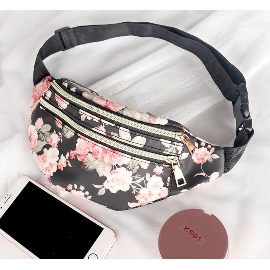 Сумка поясна, бананка 'Квіти', П3003