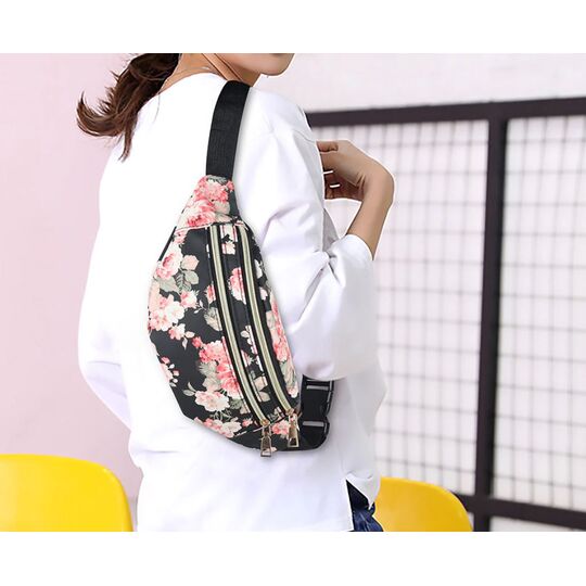 Сумка поясна, бананка 'Квіти', П3003